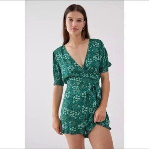 NWT Urban Outfitters Green Floral Romper  Small